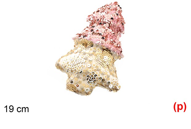 Colgante arbol decorado lentejuelas rosa/oro 19cm