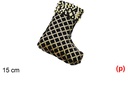 Colgante bota decorado lentejuelas oro/negro 15cm