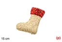 Colgante bota decorado lentejuelas oro/rojo 15cm