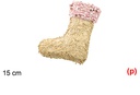 Colgante bota decorado lentejuelas oro/rosa 15cm