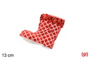 Colgante bota decorado lentejuelas rojo 13cm
