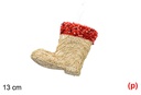 Colgante bota decorado lentejuelas rojo/oro 13cm