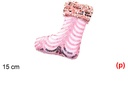 Colgante bota decorado lentejuelas rosa 15cm