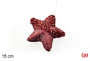 Colgante estrella decorado lentejuelas granate 15cm