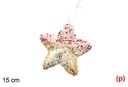 Colgante estrella decorado lentejuelas oro/rosa 15cm