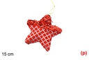 Colgante estrella decorado lentejuelas rojo 15cm