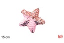 Colgante estrella decorado lentejuelas rosa 15cm