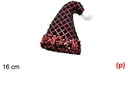 Colgante gorro decorado lentejuelas negro/granate 16cm