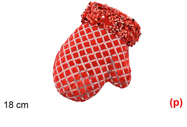 Colgante guante decorado rojo 18cm