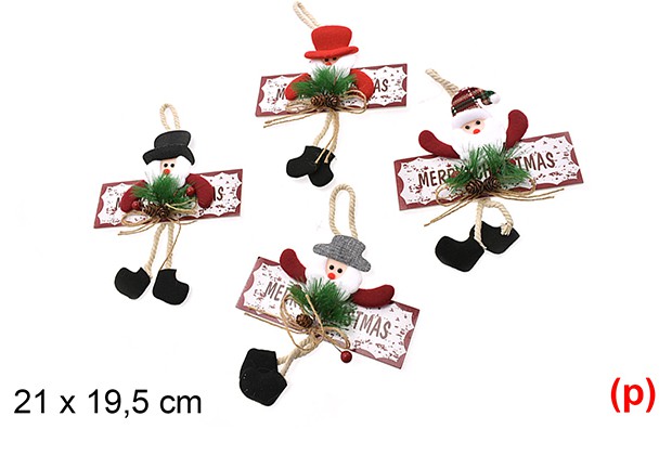 Colgante puerta merry christmas surtido 21x20cm