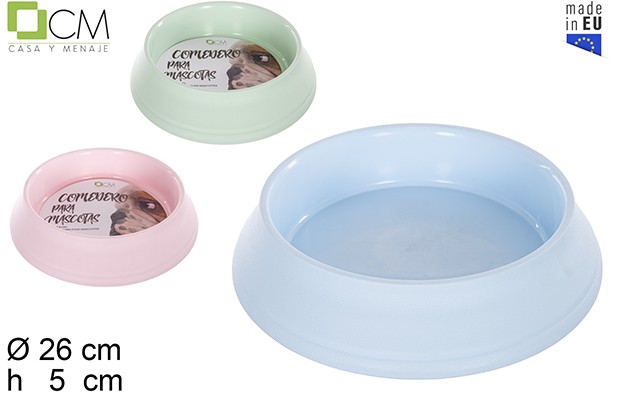 Comedero perro redondo colores pastel