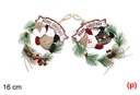 Corona puerta navidad con muñeco surtido 25cm