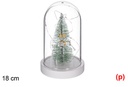 Cupula decorada pino y ciervo con 15 led 18cm