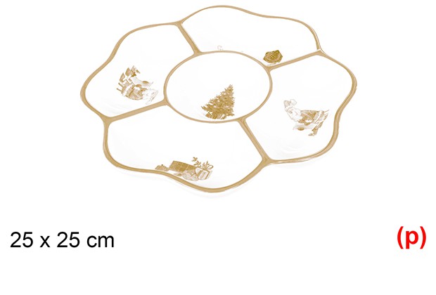Entremesera ceramica navidad oro new 25x25cm