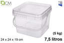 Envase multiuso plastico cuad.7500cc  5kg plus