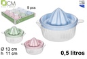 Exprimefrutas redondo 0,5 litros tapa c0lores pastel p.p