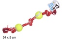 Juguete mascota cuerda con 2 pelotas 32cm