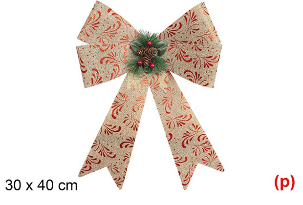 Lazo navidad decorado con piña 30x40cm