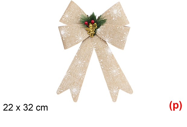 Lazo navidad decorado con piña y angel 22x32cm