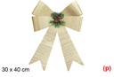 Lazo navidad oro decorado con piña 30x40cm