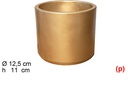 Macetero cemento cilindrico color oro 12.5x11cm