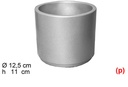 Macetero cemento cilindrico color plata 12.5x11cm