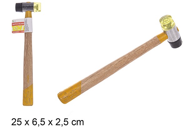 Martillo blando con mango madera 25cm