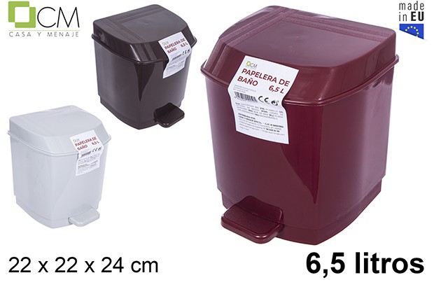 Papelera baño con pedal   elegance 6.5l