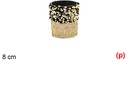 Portavelas cristal decorada lentejuelas oro/negro 8cm