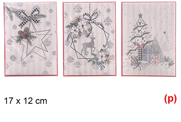 Postal blanca decorar navidad surtido 17x12cm