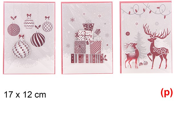 Postal blanca decorar navidad surtido 3d 17x12cm