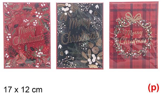 Postal navidad 3d surtido 17x12cm