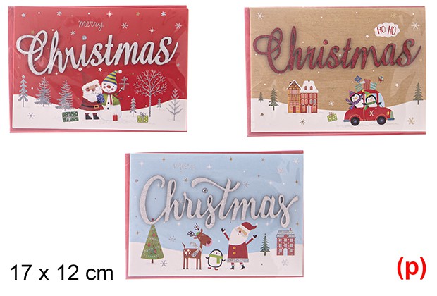Postal navidad surtido 17x12cm