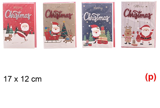 Postal navidad surtido 17x12cm