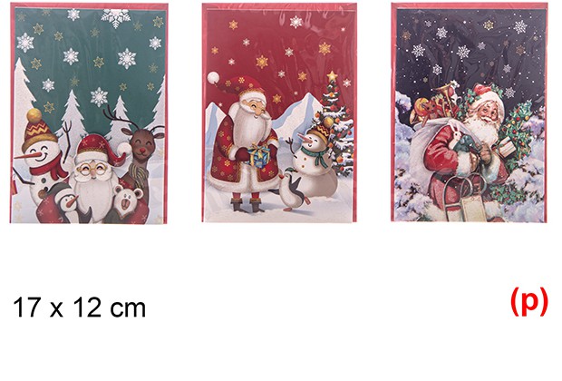 Postal papa noel navidad surtido 17x12cm
