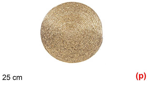 Salvamantel cuerda de papel oro 25cm