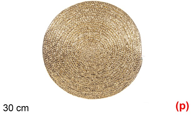 Salvamantel cuerda de papel oro 30cm