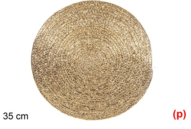 Salvamantel cuerda de papel oro 35cm