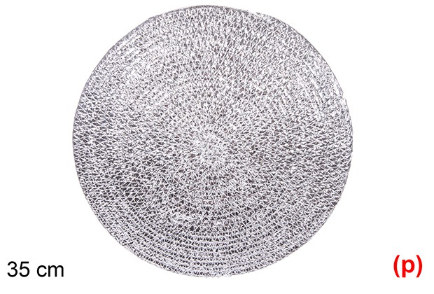 Salvamantel cuerda de papel plata 35cm