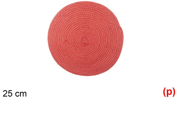Salvamantel cuerda de papel rojo 25cm