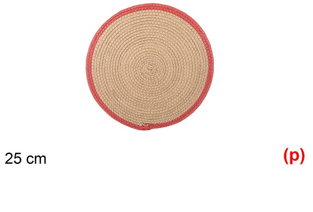 Salvamantel cuerda natural/rojo 25cm