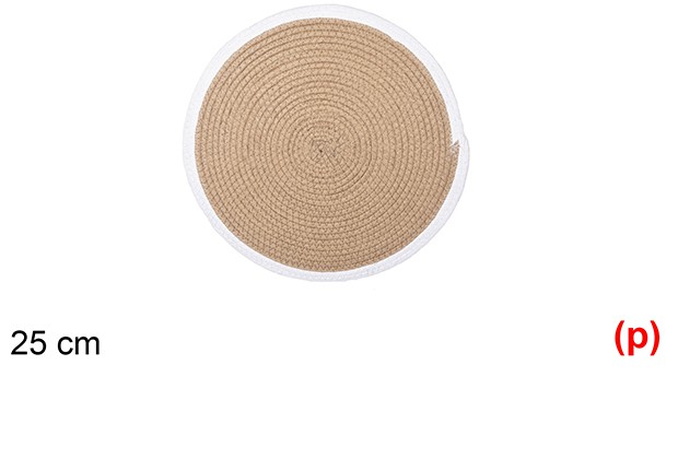 Salvamantel cuerda papel natural/blanco 25cm