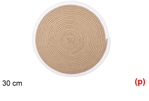 Salvamantel cuerda papel natural/blanco 30cm