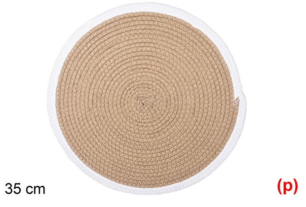 Salvamantel cuerda papel natural/blanco 35cm