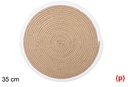Salvamantel cuerda papel natural/blanco 35cm
