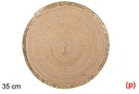Salvamantel cuerda papel natural/oro 35cm