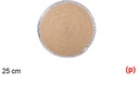 Salvamantel cuerda papel natural/plata 25cm