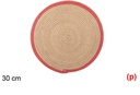 Salvamantel cuerda papel natural/rojo 30cm