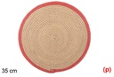Salvamantel cuerda papel natural/rojo 35cm