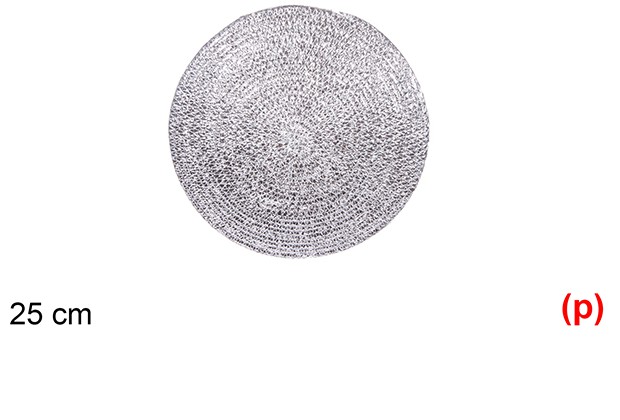 Salvamantel cuerda papel plata 25cm
